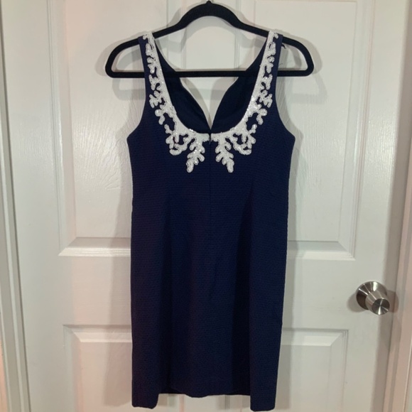Lilly Pulitzer Gabby Shift Beaded Sequin Dress Size 00 - Picture 4 of 9